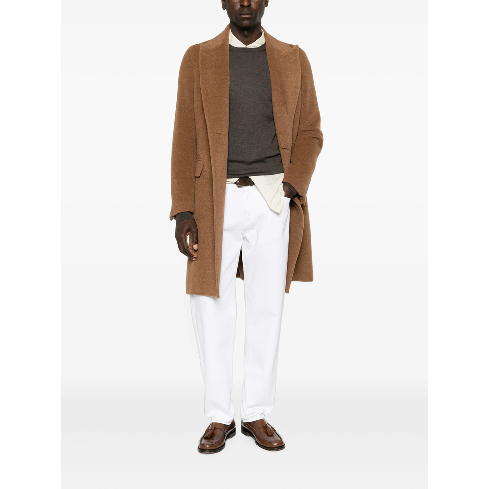 Double-Breasted Peak-Lapel Coat