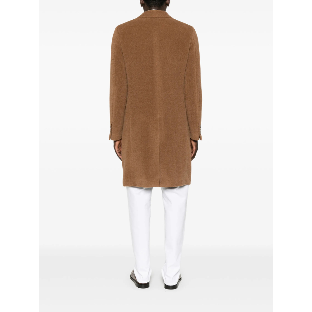 Double-Breasted Peak-Lapel Coat