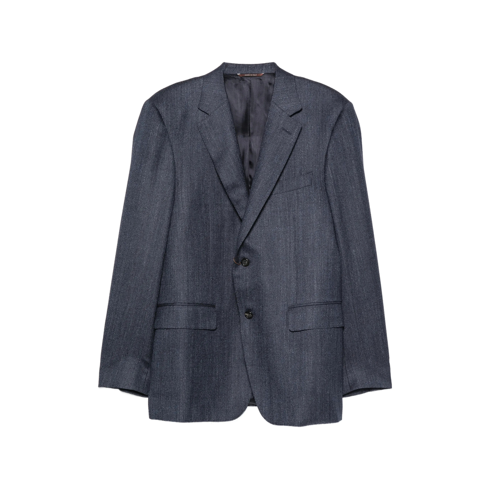 Canali Herringbone-pattern Notch-lapels Jacket