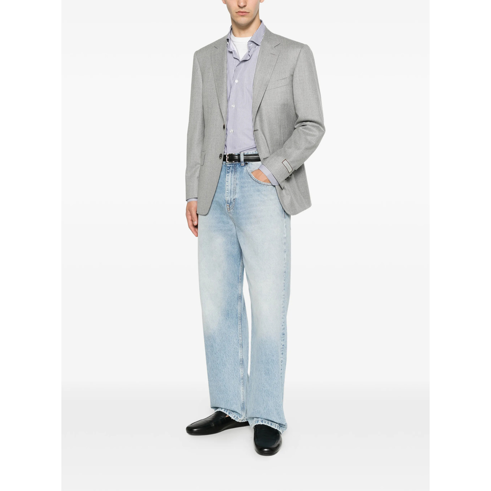 Notched-Lapel Single-Breasted Blazer