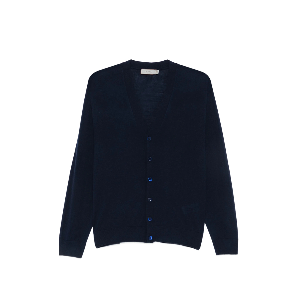 Button-Fastening V-Neck Cardigan