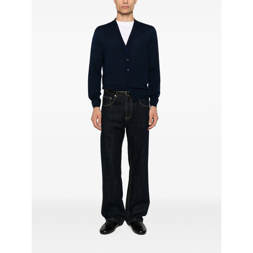 Button-Fastening V-Neck Cardigan