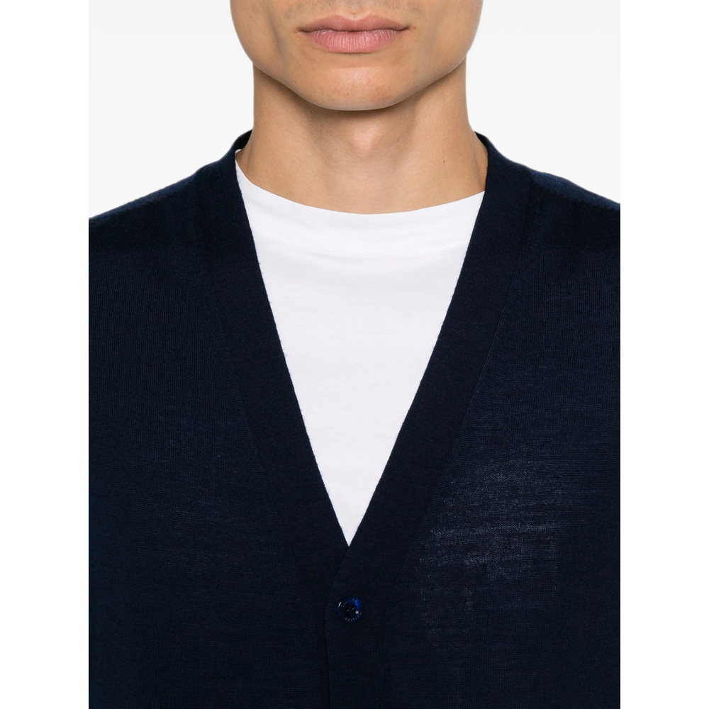 Button-Fastening V-Neck Cardigan