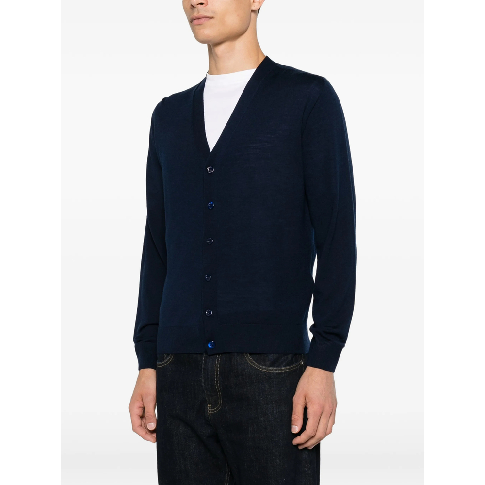 Button-Fastening V-Neck Cardigan