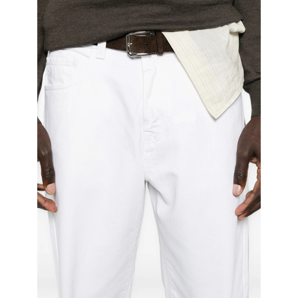 Button-Fastening Straight-Leg Jeans