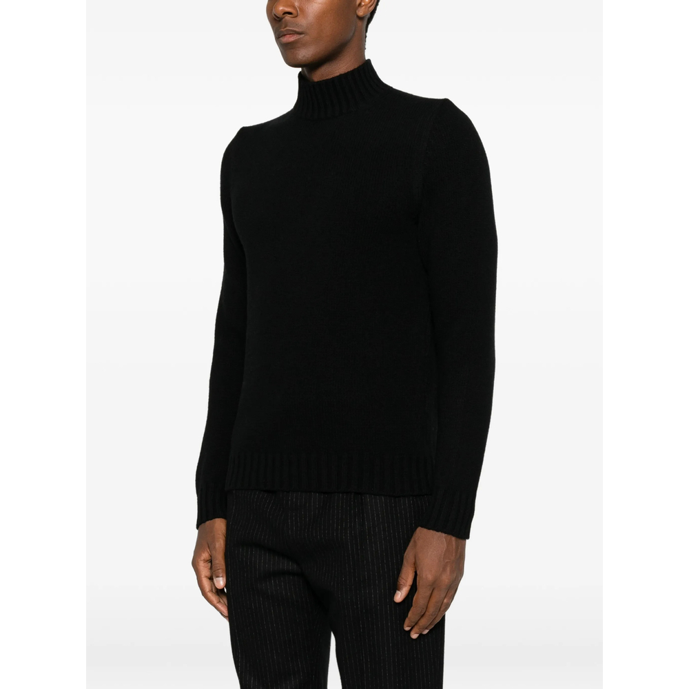 Ribbed-Knit High-Neck Knit