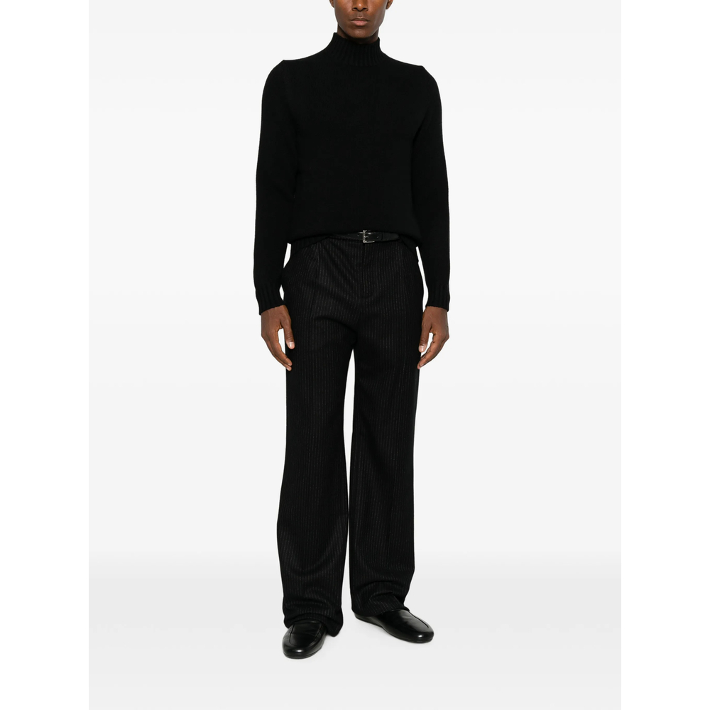 Ribbed-Knit High-Neck Knit