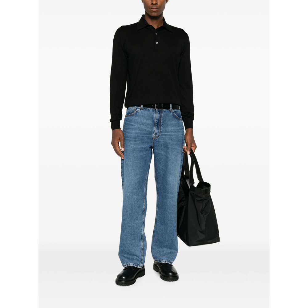 Long-Sleeve Polo Sweater