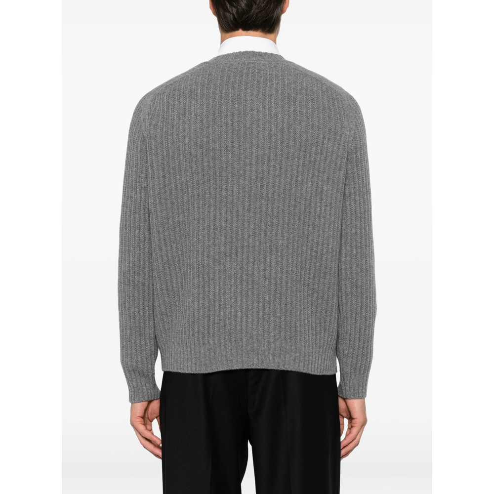 Ribbed Raglan-Sleeve Sweater