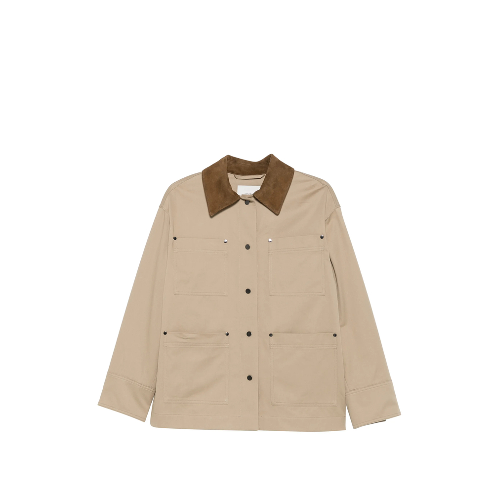 Suede-Collar Utility Jacket