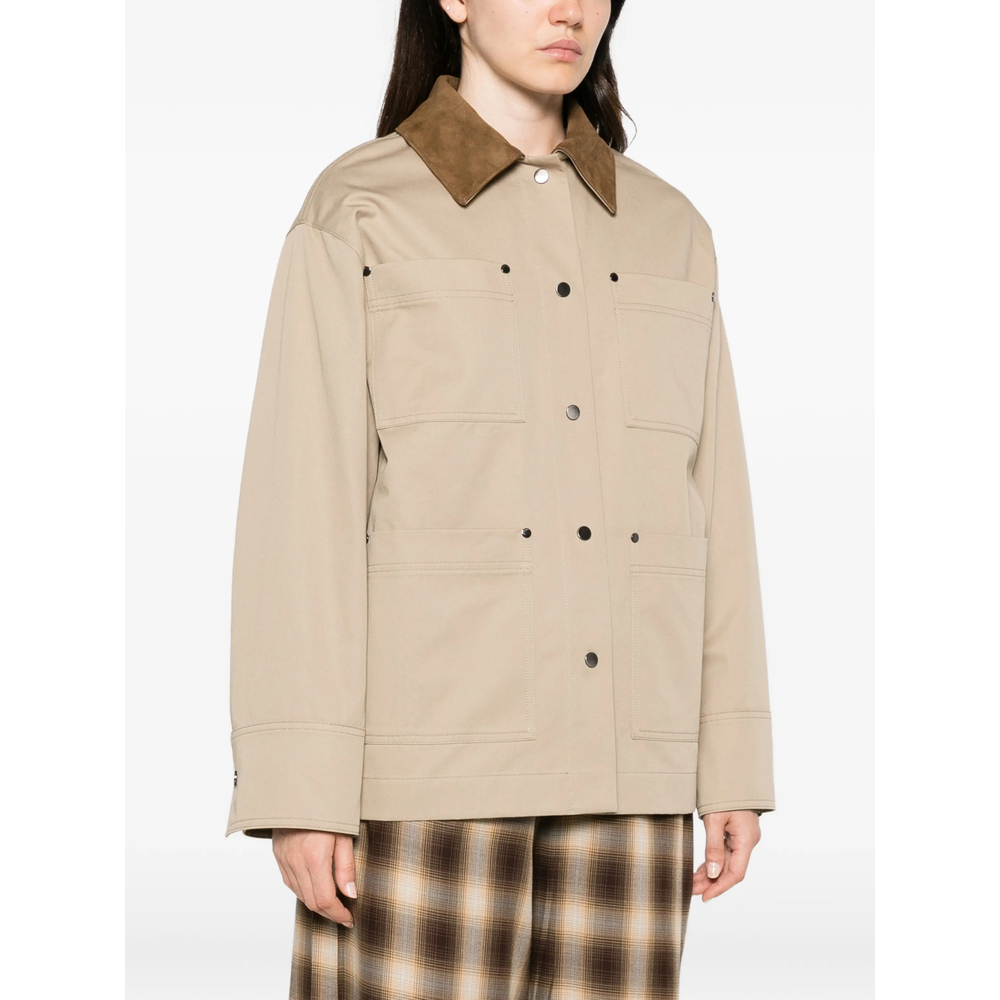 Suede-Collar Utility Jacket