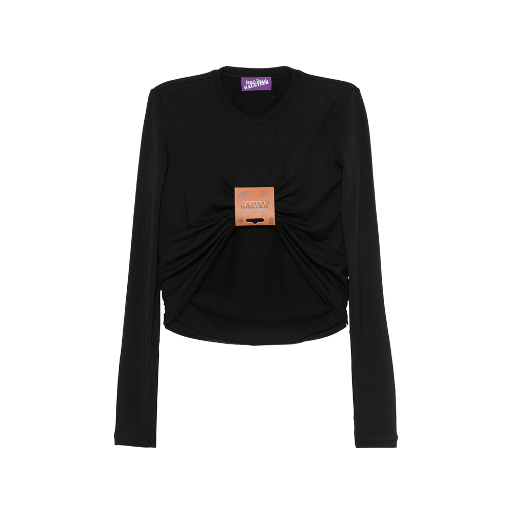 Jean Paul Gaultier Logo-patch Gathered Top