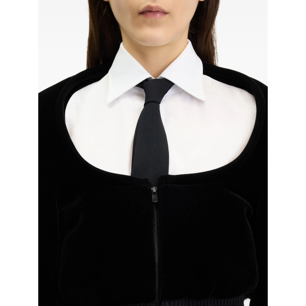 Boxy-Fit Cropped Bomber Jacket