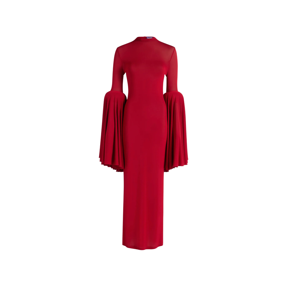 Jean Paul Gaultier Pleated-sleeve Long Dress