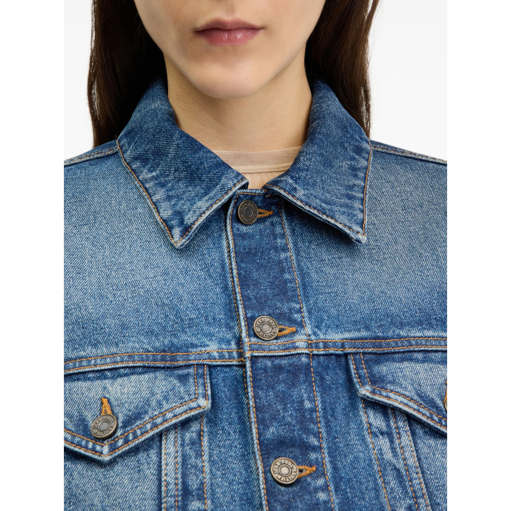 Logo-Print Wavy-Waistband Denim Jacket