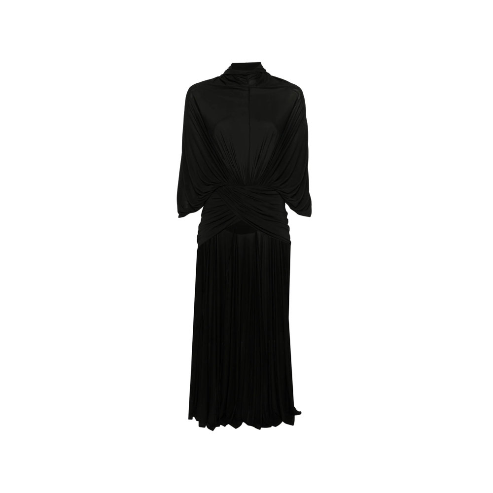 Jean Paul Gaultier Draped Logo-patch Maxi Dress
