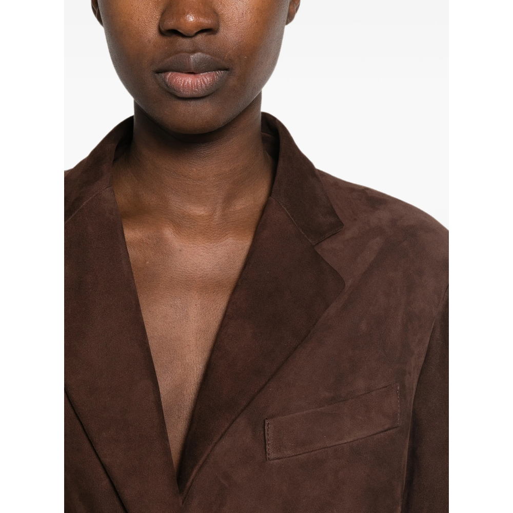 Cilian Suede Notched-Lapels Jacket