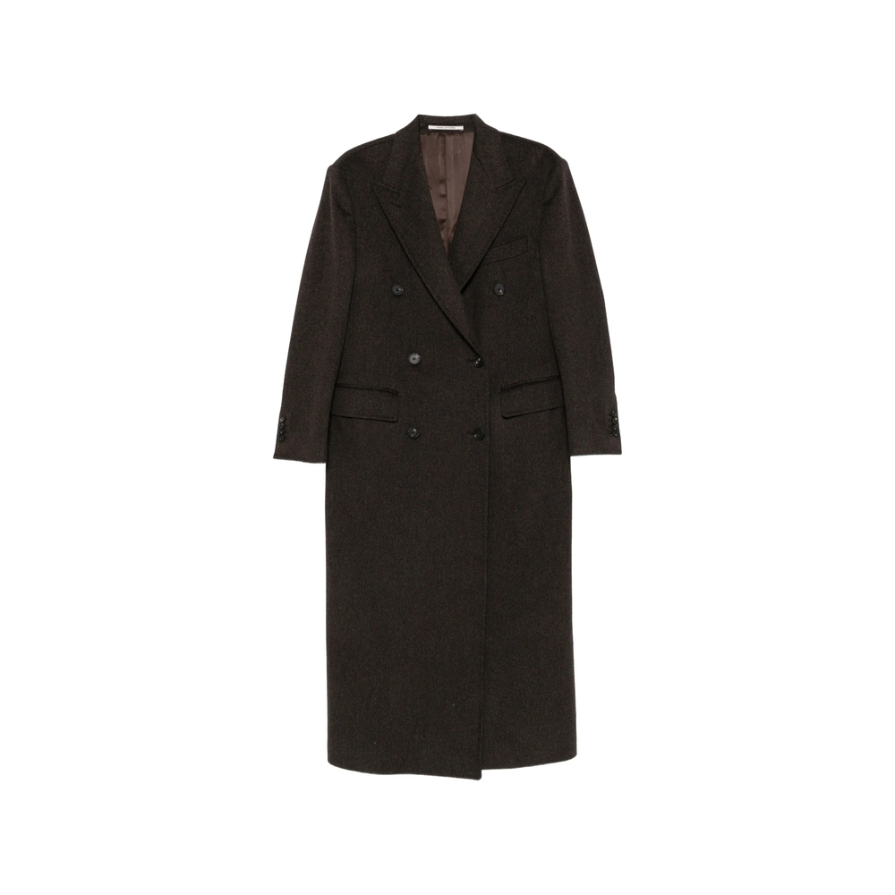 Caitlyn Double-Breasted Peaked-Lapel Coat