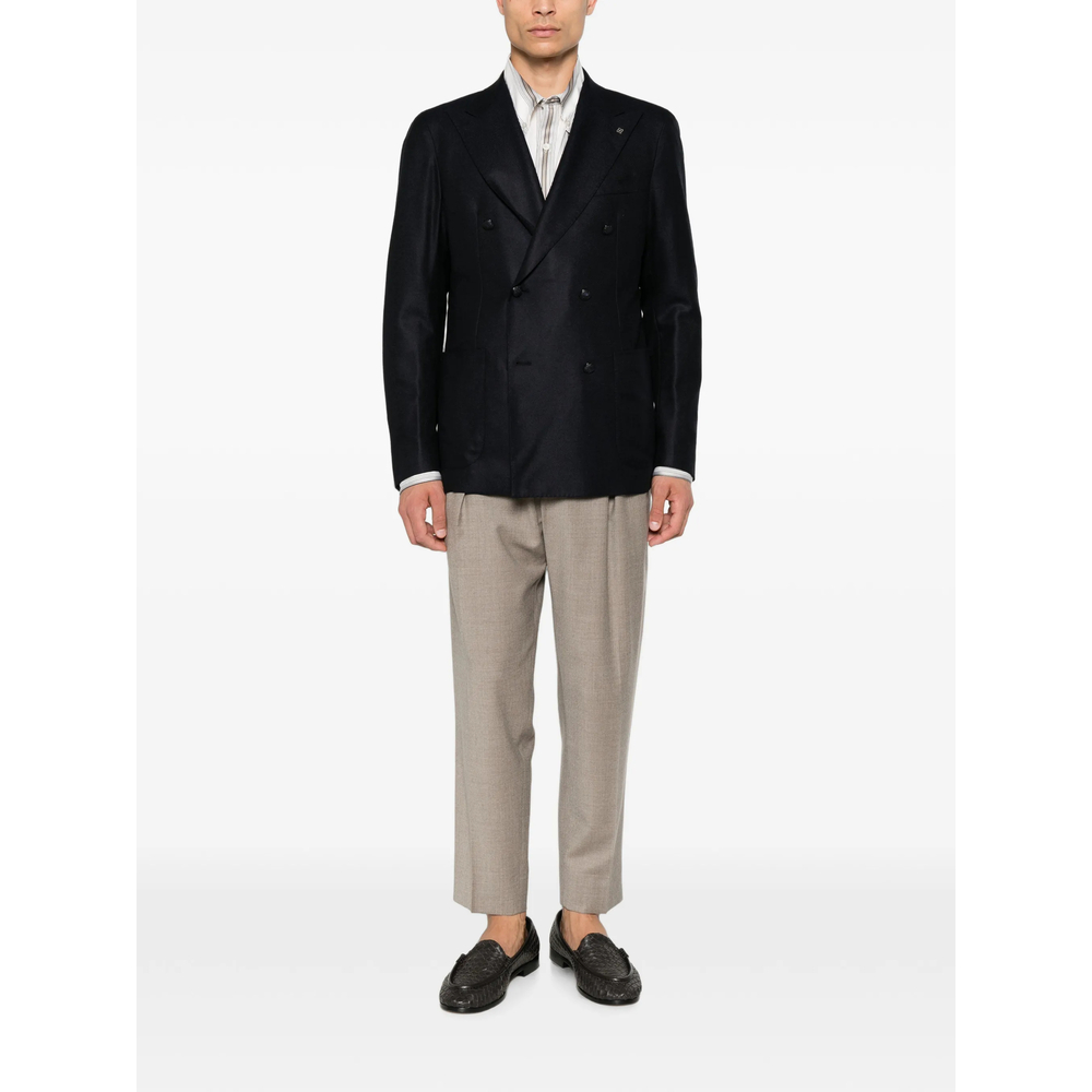 Double-Breasted Buttoned Blazer
