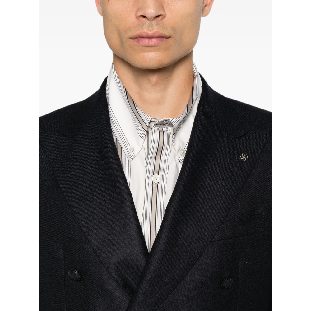 Double-Breasted Buttoned Blazer