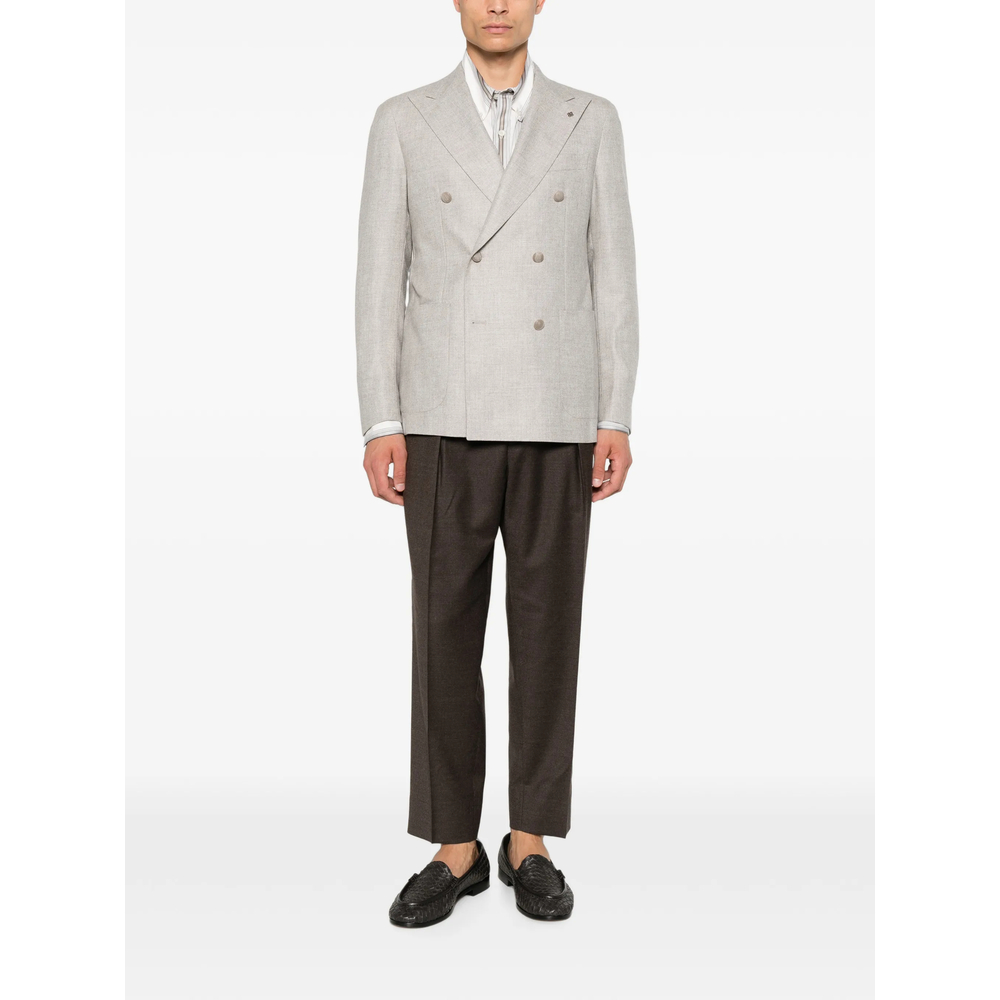 Double-Breasted Buttoned Blazer