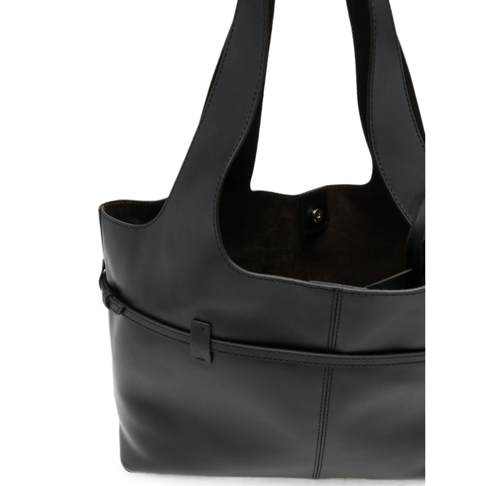 Buckled Leather Shoulder Bag