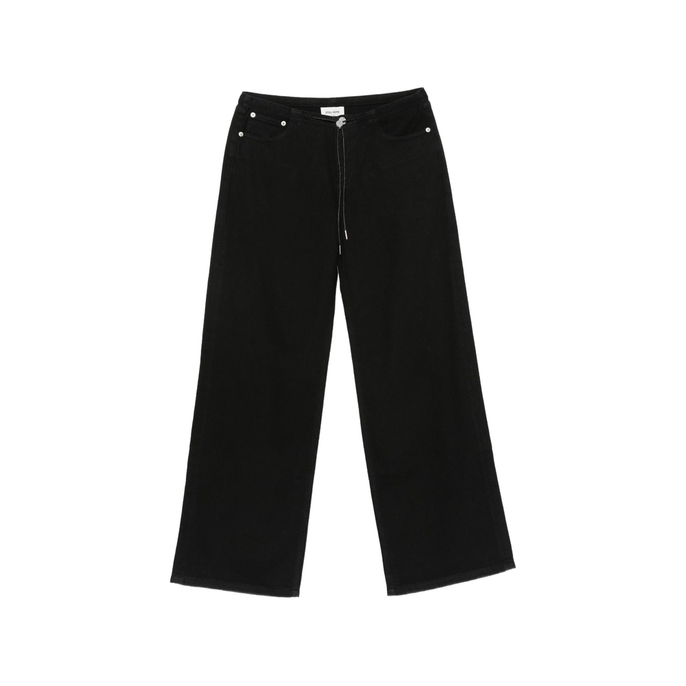 Still Here Drawstring Wide-leg Jeans