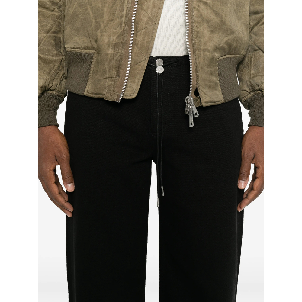 Drawstring Wide-Leg Jeans