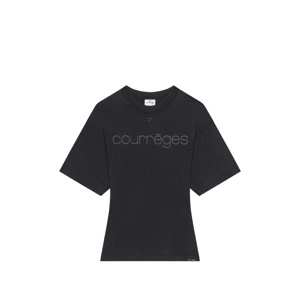 Courrèges Waisted Logo-print Cotton T-shirt