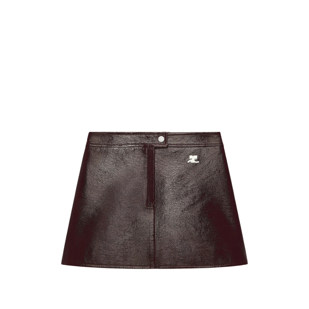 Courrèges Logo-patch Vinyl-effect Mini Skirt