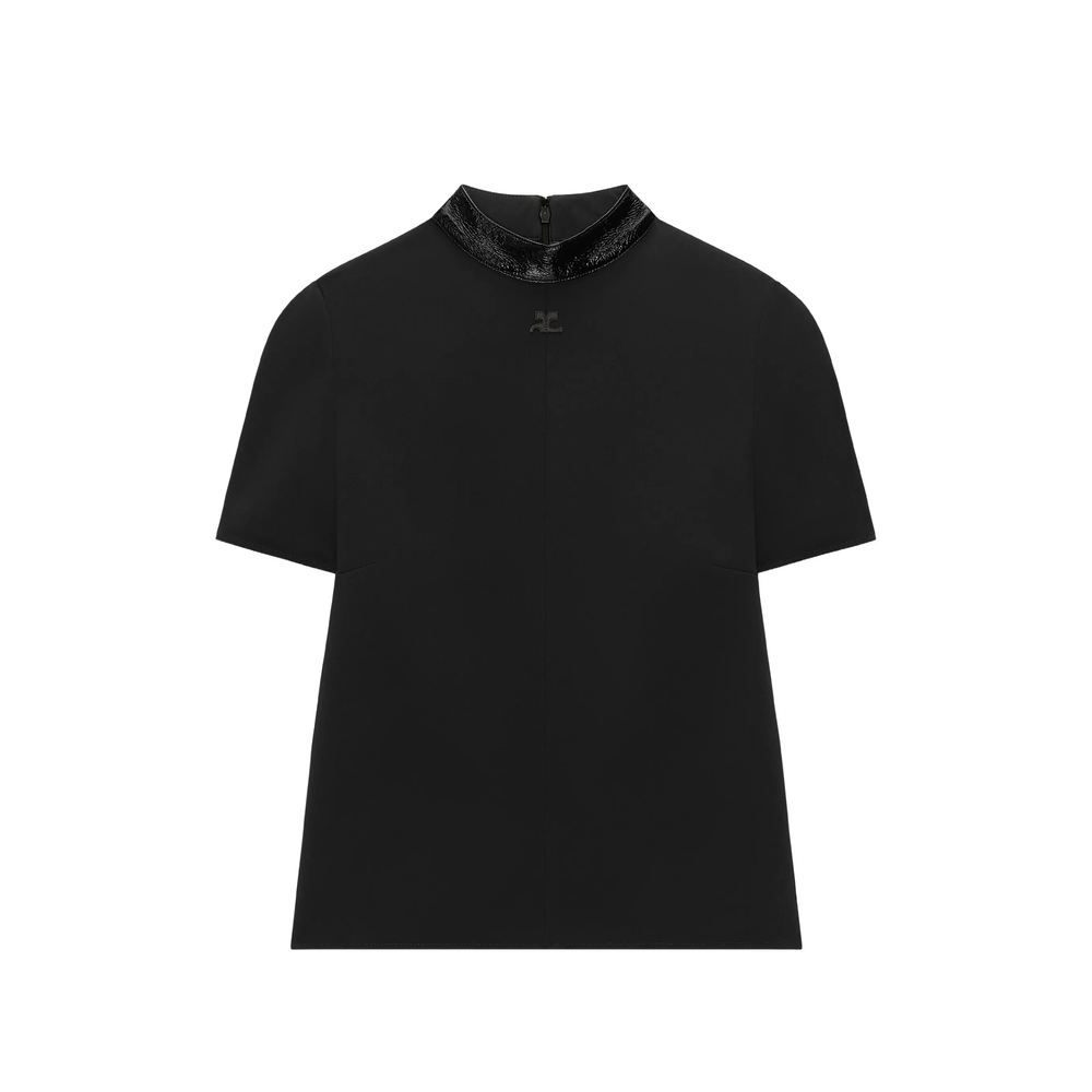 Courrèges Vinyl-trimmed High-neck T-shirt