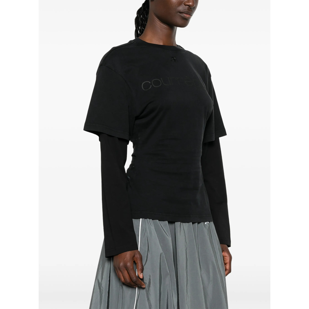 Courrèges Logo-Embroidered Layered T-Shirt