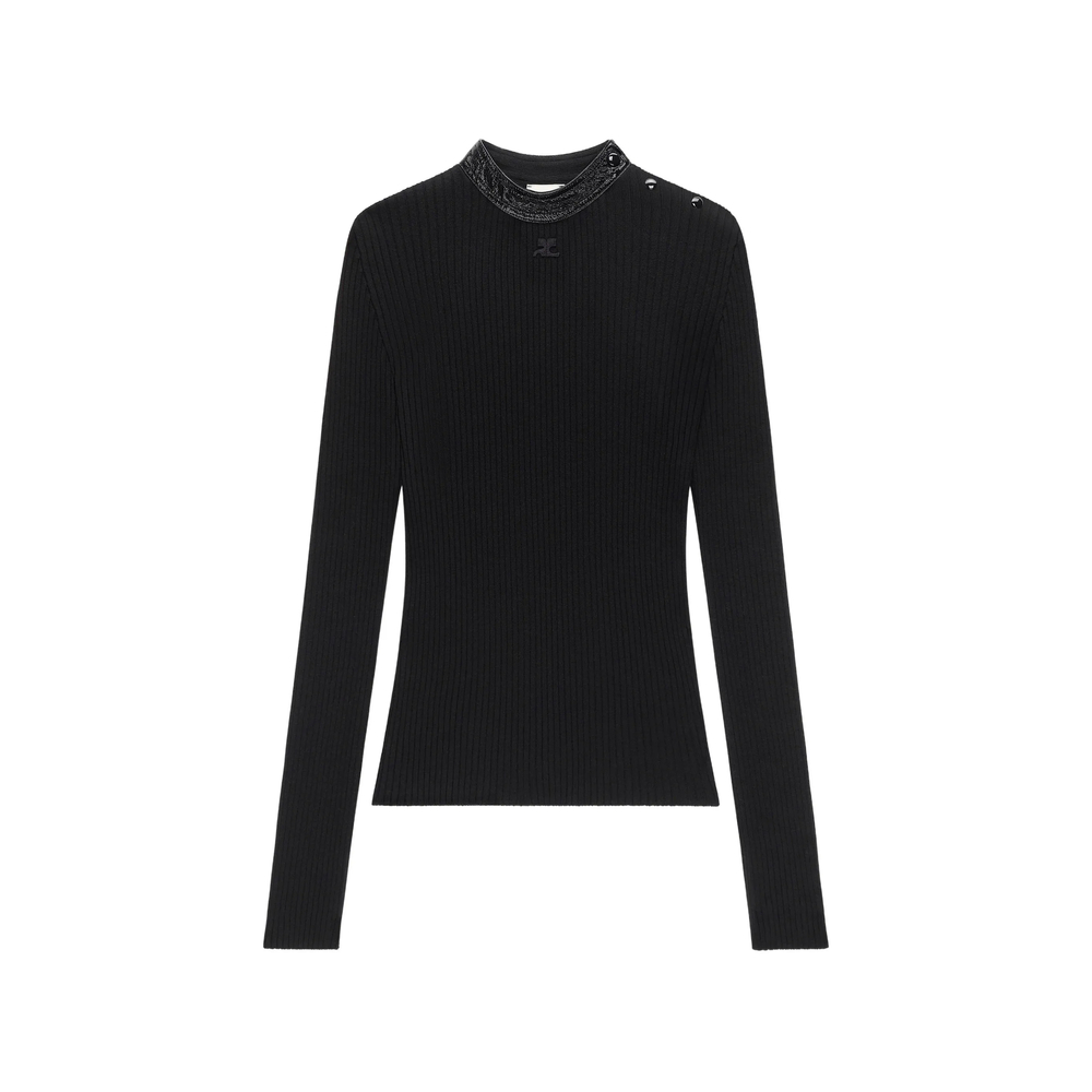 Courrèges Vinyl-collar Ribbed T-shirt