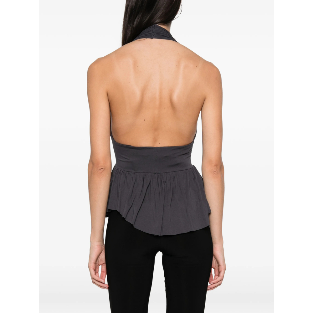 Dera Halterneck Peplum Top