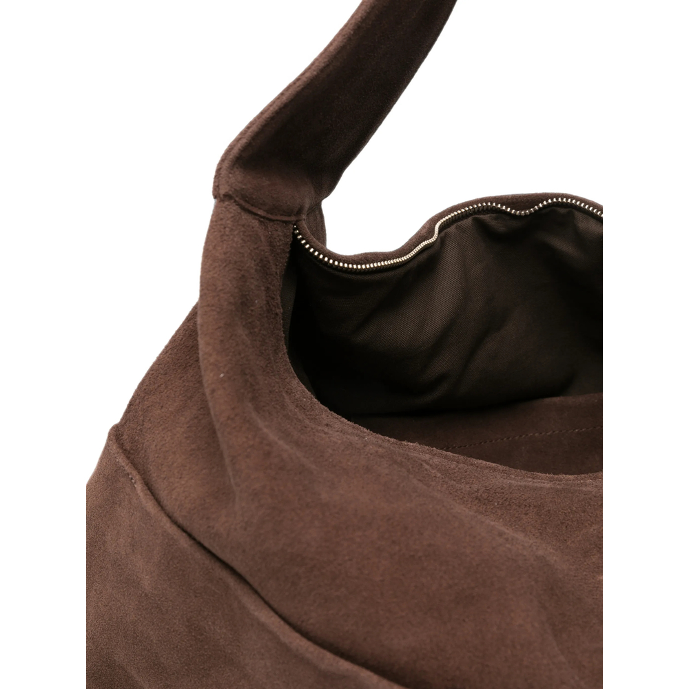Suede Slip-Pocket Tote Bag