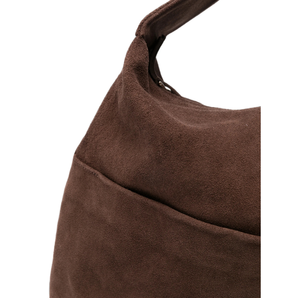 Suede Slip-Pocket Tote Bag