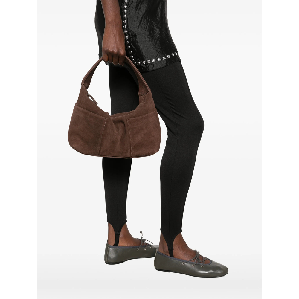 Suede Slip-Pocket Tote Bag