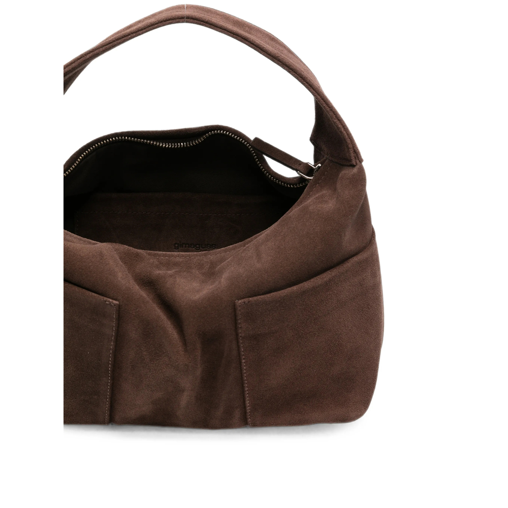 Suede Slip-Pocket Tote Bag