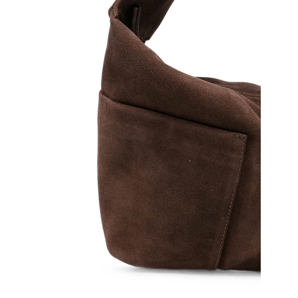Suede Slip-Pocket Tote Bag
