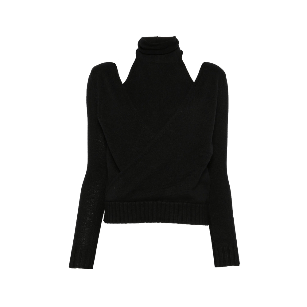Cut-Out Wrap-Style Sweater