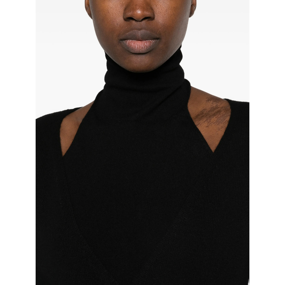Cut-Out Wrap-Style Sweater
