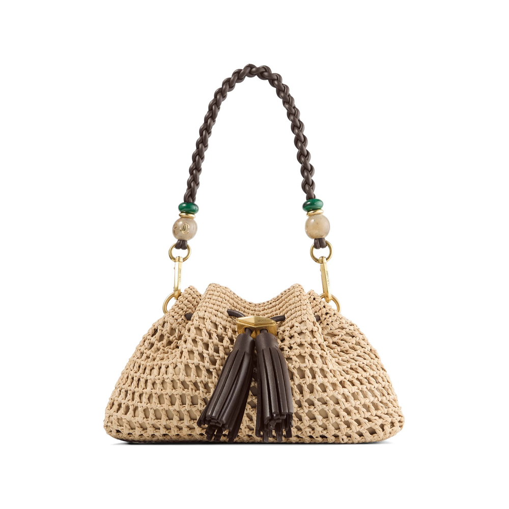 Jimmy Choo Small Cinch Tassel-detail Tote Bag In Neutral