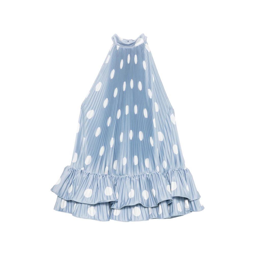 L'idee Soleil Polka-dot Pleated Mini Dress