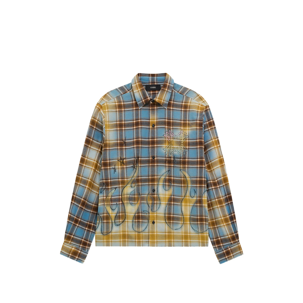 Amiri MA Quad Bleached Flannel