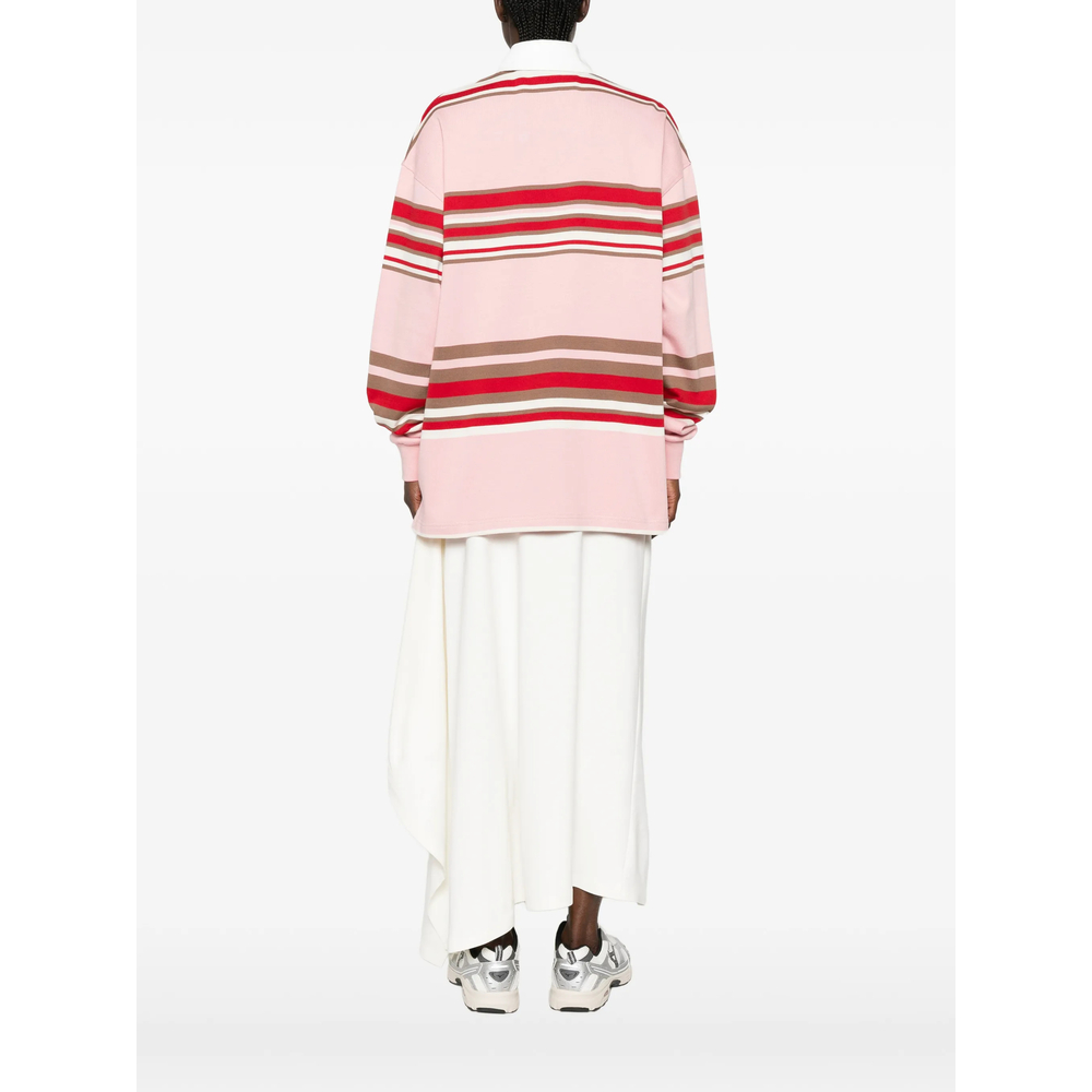 Striped Oversized Long-Sleeve Polo