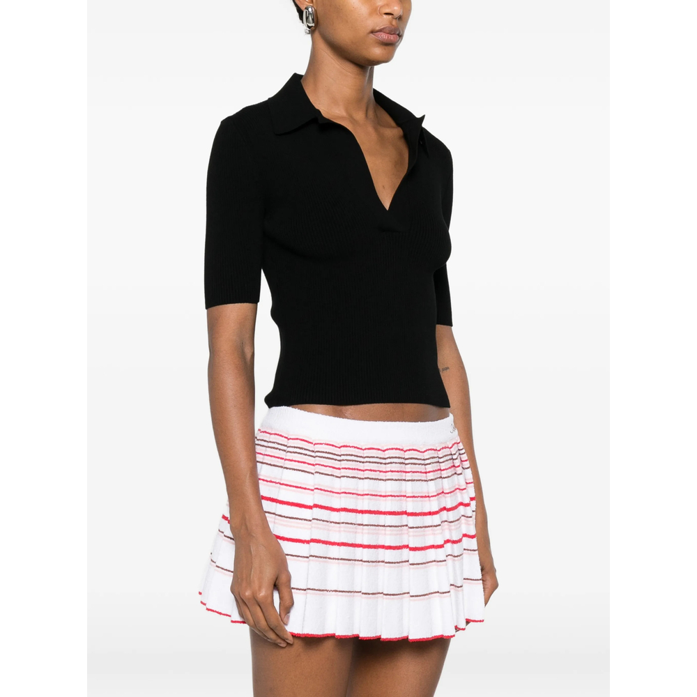 Script Rib Knit Ss Polo