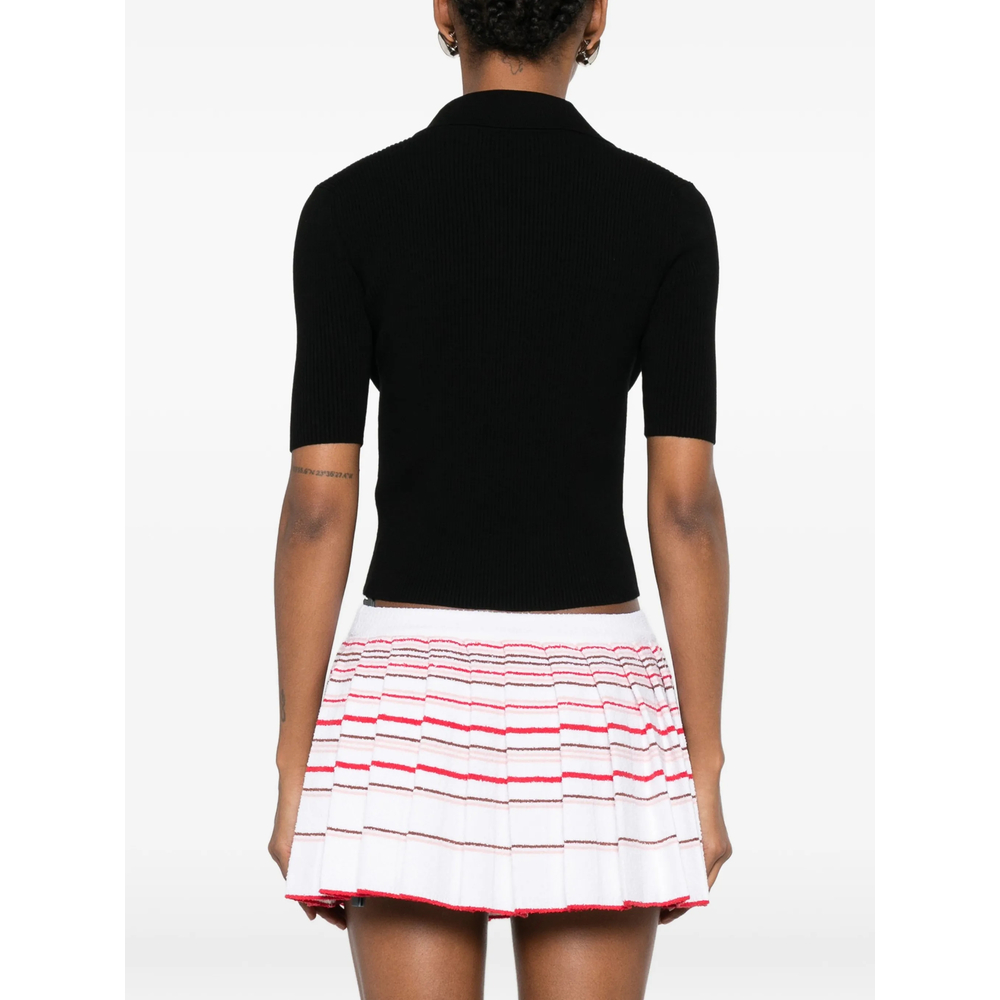 Script Rib Knit Ss Polo