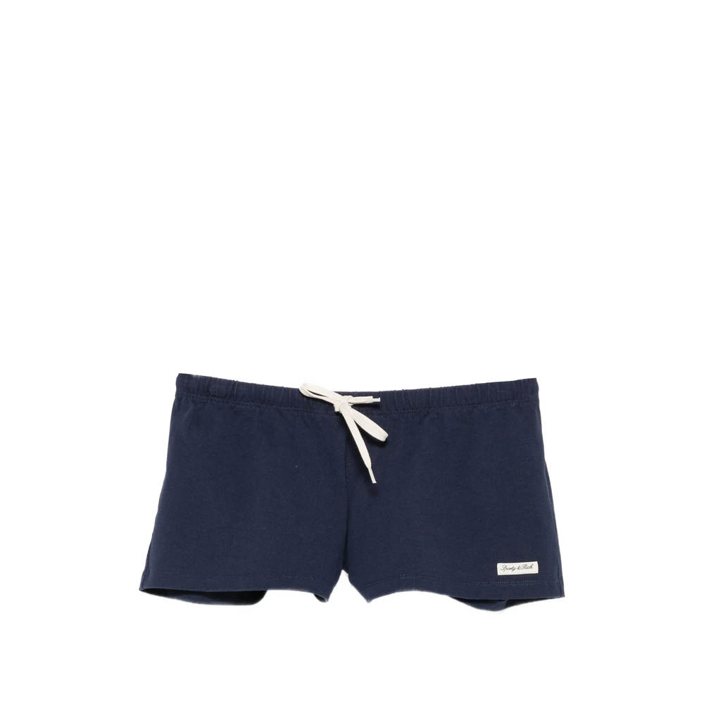 Sporty & Rich Drawstring Logo-patch Shorts