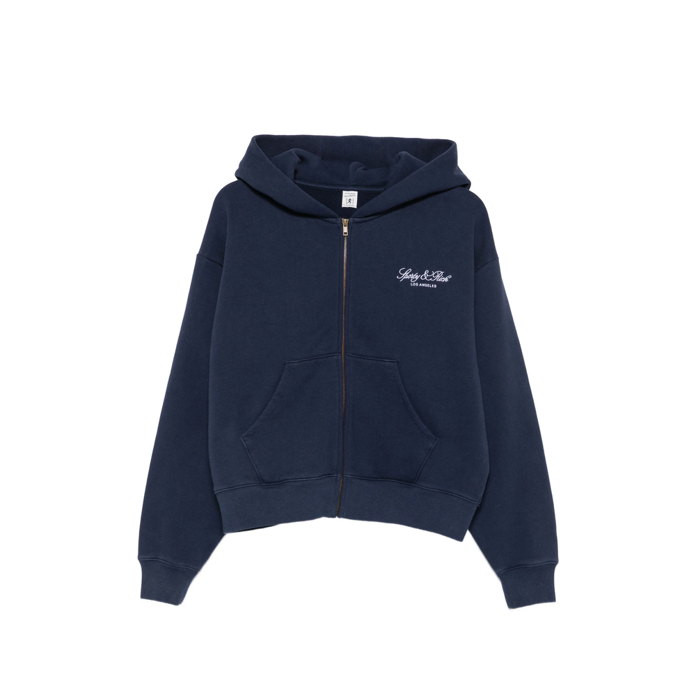 Sporty & Rich Logo-embroidered Zip-up Hoodie