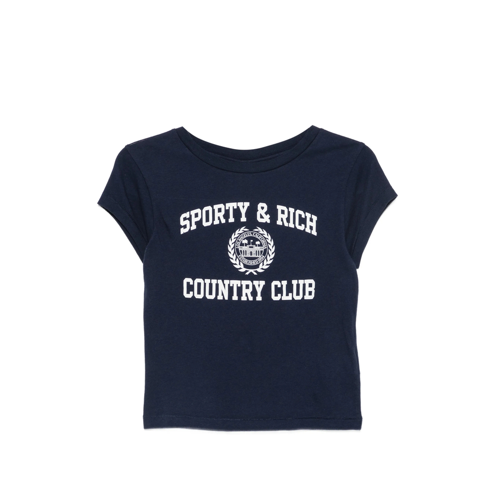 Sporty & Rich Varsity Crest Logo-print T-shirt